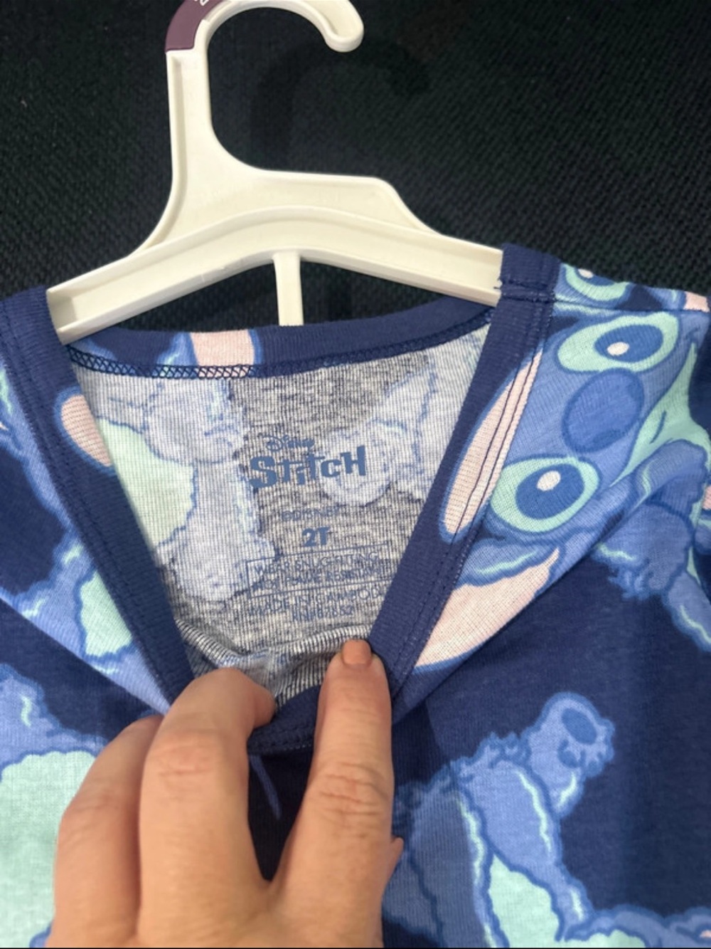 NWT Kids Stitch 'Aloha' Blue Cream Pajama Set - Picture 8 of 8